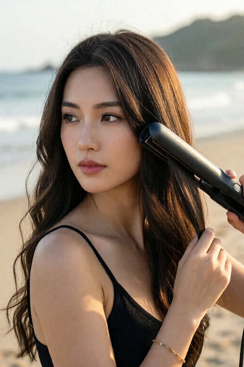 how to do beach waves with flat iron