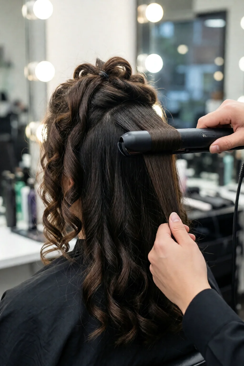 how to curl hair with straightener