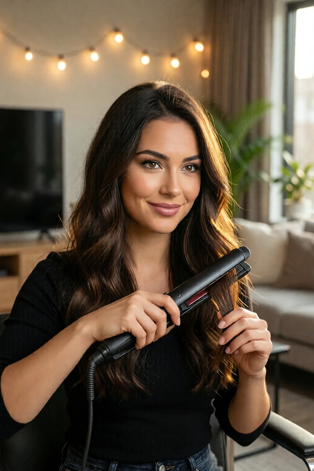 how to curl hair with straightener