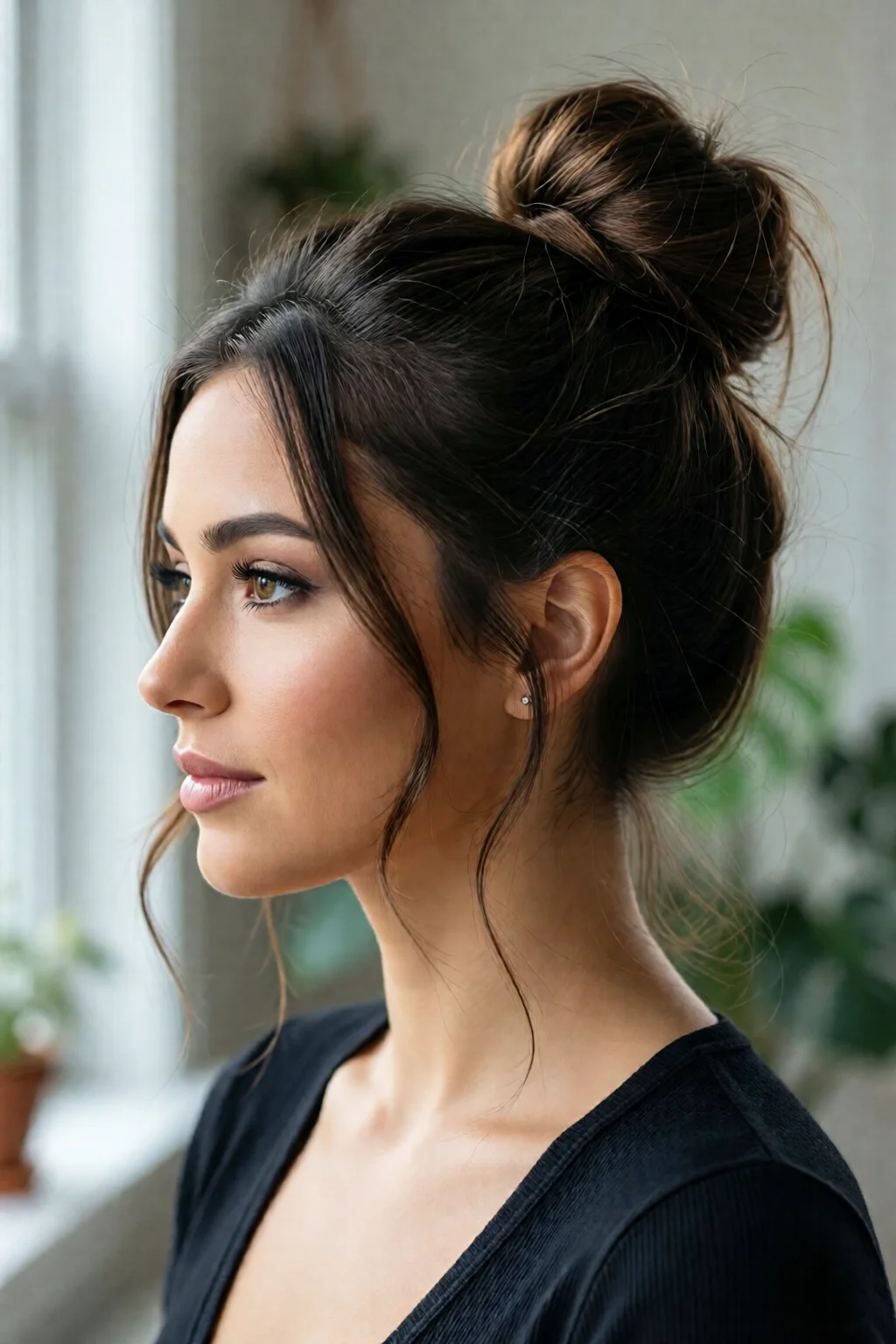 messy bun tutorial for beginners